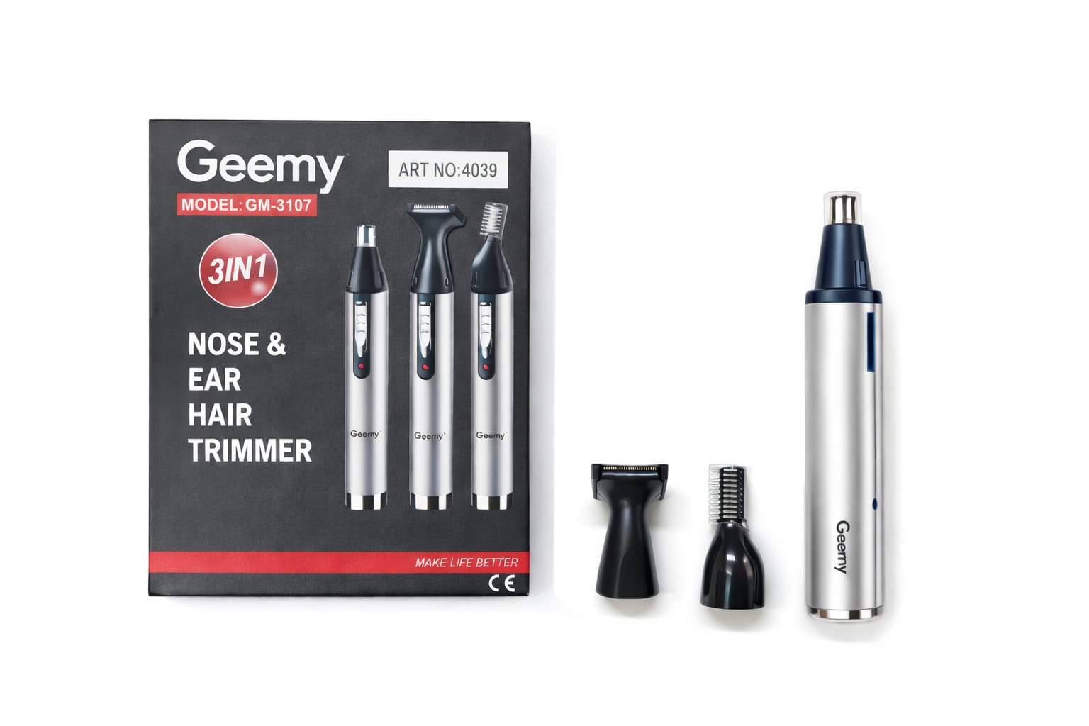 Geemy 3-in-1 Nasen- und Ohrhaartrimmer Set